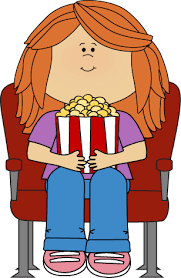 Girl Watching Movie With Popcorn Clip Art Girl Watching Movie With Popcorn Image Summer Movie Movies Summer Kids