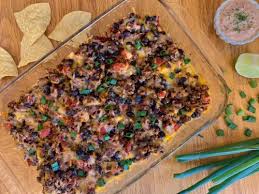 Ground turkey is mixed with leeks, fresh goat cheese, spinach, egg whites and chili flakes, making this a. Southwestern Taco Casserole With Mexican Yogurt Dip Eat Well To Be Well