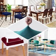 Washable seat covers for dining room chairs are a smart choice when upholstery becomes stained and worn out. Champagne Dining Chair Seat Cover Velvet Chair Cushion Cover With Tie Efavormart