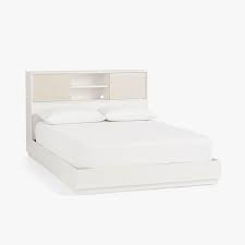 And there is spacious storage space at the bottom of the bed frame, which can be used to store many storage boxes and storage boxes. West Elm X Pbt Modernist Headboard Storage Bed Jewelry Dresser Set Teen Storage Beds Pottery Barn Teen