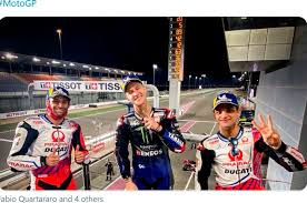 Jaume masia berhasil memenangi balapan moto3 qatar 2021, rider indonesian racing finis kelima. Hasil Motogp Doha 2021 Ducati Kecele Yamaha Lagi Valentino Rossi Masih Megap Megap Bolasport Com