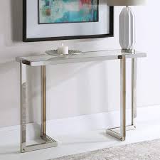 Uttermost 24668 deline gold console table visit the uttermost store. Uttermost Locke 50 3 4 Wide Polished Nickel Console Table 78d27 Lamps Plus