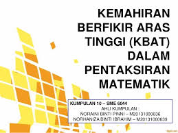 Pelbagai topik yang telah dibincangkan dalam blog ini. Kemahiran Berfikir Aras Tinggi Dalam Pentaksiran Matematik