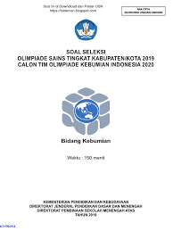 Silabus osn sma 2019 sama dengan silabus osn sma 2018 download disini. Soal Osk Kebumian Sma 2019 Pdf