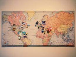 I Collect Lapel Pins When I Travel I Found This Map Paper At A Nearby Paper Store And Picked Up This Bev Pin Collection Displays Travel Keepsakes Pins Display