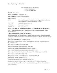 The partnership builds upon longstanding collaboration between the centre for globalization and cultural studies at the university of manitoba (which i direct) and two units at the university of sao paulo: Diana Brydon Cv University Of Manitoba