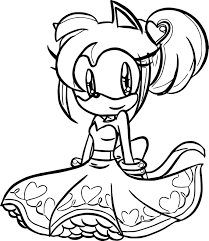 Awesome Little Princess Amy Rose Coloring Page Rose Coloring Pages Coloring Pages Amy Rose