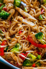 Chicken Stir Fry With Rice Noodles Is An Easy And Delicious Weeknight Meal Loaded With Hea Stir Fry Recipes Chicken Pork Stir Fry Recipes Rice Noodles Stir Fry