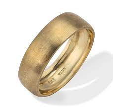 Men S Wedding Band Classic Brushed Matte 18k Gold Men S Wedding Band Unique Engagement Ring For Men In 2020 Mens Gold Wedding Band Rings For Men Mens Wedding Rings