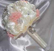 Make sure that they are all the same length so your bouquet does not look uneven. 7 8 Diy Kit Satin Chiffon Roses Brooch Bouquet Kit Chiffon Flower Bouquet Wedding Wedding Brooch Bouquets Brooch Bouquet