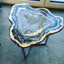 Mesmerizing Resin Tables Designed To Look Like Giant Glistening Geode Slices Resin Table Resin Furniture Resin Art