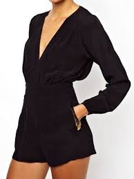 Black Long Sleeves Playsuit Choies Com Klaer