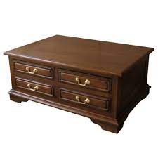 Size = (w) 122cm (d) 55cm (h) 42cm. Mahogany 8 Drawer Coffee Table