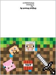 Boy Printable Birthday Card Template Card Invitations Minecraft Birthday Card Minecraft Birthday Birthday Card Printable