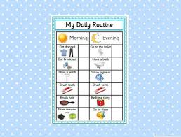 Printable Daily Routine Chart Blue Reward Chart Morning Routine Evening Routine Behaviour Management Sen Autism Instant Download