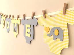 Baby One Piece Bodysut Welcome Baby Gender Neutral Baby Shower Banner Yellow And Gray Elephant Baby Shower Decoration Baby Shower Yellow Elephant Baby Shower Decorations Neutral Baby Shower Banner