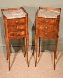 Tiny Pair Of French Bedside Tables With Marble Top Antiques Atlas In 2020 Antique French Furniture French Bedside Tables Antique Bedroom Furniture