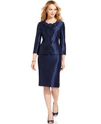 Kasper Suit Three Quarter Sleeve Shantung Jacket Skirt Womens Dresses Macy S Dressy Fashion Womens Dresses Review Dresses