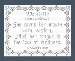 Danielle Name Blessings Personalized Cross Stitch Design From Joyful Expressions Cross Stitch Personalized Cross Names With Meaning