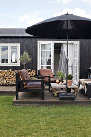 Schwarzer Grunanlage Garten Gartenhaus Schwarzer Sommerhaus Hintergarten Outdoor Platze