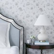Blue And Gray Shabby Chic Bedroom Wallcovering Design Ideas