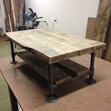 How to make a pvc pipe coffee table. Rustic Industrial Reclaimed Wood Pipe Coffee Table Rustic Living Room Montreal By Wood Iron Lamps Houzz