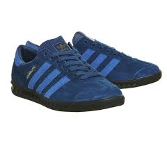 Black And Blue Adidas Shoes Hamburgs In Shadow Blue Lush Blue With A Black Sole Sweet Sneakers Fashion Adidas Hamburg Adidas Sneakers
