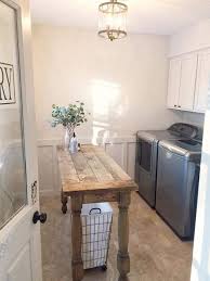 We Are Loving The Table In The Laundry Room Great For Folding Clothes Laundy Room Farmhouse Laundry Room Laundry Room Inspiration