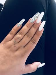Super long fake nails long ballerina full coverage long coffin fake nail tips natural transparent fake nails with designs. Long White Coffin Nails Prom Nails Silver White Coffin Nails Long Acrylic Nails