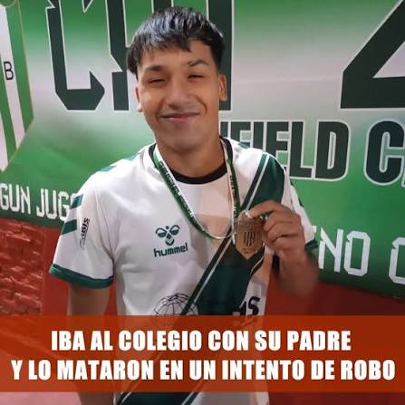 Asesinaron a un adolescente de 17 años durante un intento de asalto. La  víctima caminaba junto a su padre rumbo a la escuela cuando fue  interceptado por delincuentes armados en San Francisco
