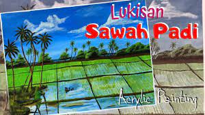 Pemandangan indah di sawah padi sawah padi selepas bajak.air sedang memenuhi petak sawah bersiap untuk menabur benih. Melukis Pemandangan Sawah Padi Sawah Bendang Staedtler Youtube