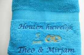 Houten Huwelijk Cadeau 5 Jaar Getrouwd Huwelijkskado Borduur Kado