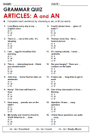 For exercises, you can reveal the answers first (submit worksheet) and print the page to have the exercise and the. Articles All Things Grammar