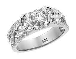 White Gold Celtic Trinity Elegance Diamond Wedding Ring Celtic Engagement Rings Celtic Engagement Celtic Wedding Rings