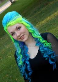 Blue And Green Hair Rainbow Hair Rainbow Hair Color Green Hair