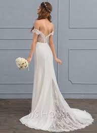 Unsere mitarbeiter haben es uns zur c mission gemacht, ware aller variante. Trompete Meerjungfrau Linie Off The Schulter Hof Schleppe Chiffon Spitze Brautkleid Mit Perlstickerei Pailletten 002119786 Jj S House