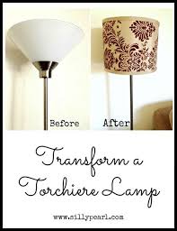Transform A Torchiere Lamp To A Drum Shade Floor Lamp The Silly Pearl Floor Lamp Makeover Diy Floor Lamp Lamp Makeover