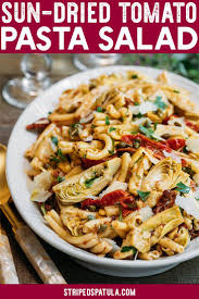 Sun Dried Tomato Pasta Salad With Artichoke Hearts Recipe Pasta Salad Artichoke Recipes Artichoke Pasta Salad