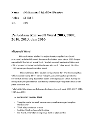 Perbedaan office 2013 dan 2016. Perbedaan Microsoft Word 2003