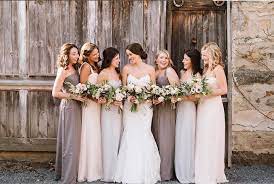 Mix And Match Earth Tones For A Massachusetts Farm Wedding Amsale Bride Bridesmaid Colors Dresses Bridesmaid Bridesmaid Colors Orchid Bridesmaid Dresses
