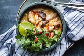 Galangal looks similar with ginger, but the aroma is completely different. Thai Chicken Coconut And Noodles Soup Tom Kha Gai Olive Mango