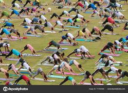 People Do Downward Facing Dog Pose In Group Yoga Class Stock Editorial Photo C Bluiz60 171300364