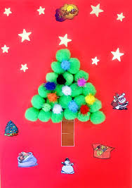 Couronne de noël en pompons colorés pour parer un mur tout blanc. Kit Bricolage Sapin Vert Clair En Pompons Et Gommettes Gommettes Enfants Gommettes Noel Magommette