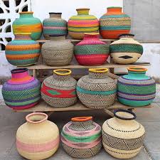 All These Fair Trade Handcrafted Jemina 10 Cows Baskets Are On Their Way From The Baba Tree Co In Bolgatana Gha Handmade Baskets Handcraft Basket
