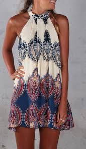 Its Back This Super Adorable Boho Printed Halter Dress Will Make You Smile It Is Simply Too Adorable To Resist We Boho Summer Dresses Fashion Boho Fashion