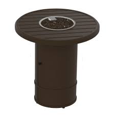 This beautifully shaped concrete fire pit table is simple and elegant in its design. Tropitone Banchetto 30 Round Fire Pit Counter Height Table 34 Height 401641fpm Rfp16rsr 34