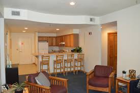 There are 3 bedrooms and one big living room in it. Housing Dining Baker University