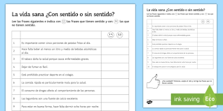 Achieve your health goals with livestrong.com&#039;s practical food and fitness tools, expert resources and an … Healthy Living Sense Or Nonsense Worksheet Worksheet Spanish