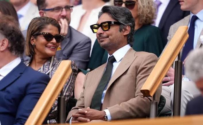 Kumar Sangakkara & his wife in Wimbledon 2025❤️ #SLvsBAN