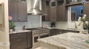 gray cabinets with an off white kitchen